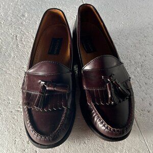 Bostonian SZ 8.5 Brown Leather Kilt & Tassel Flex Loafer Dress Luxury Office